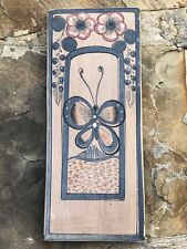 Vintage Handmade Hand Painted Tonala Tile Accent Piece Butterfly picture