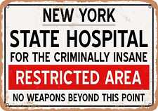 Metal Sign - Insane Asylum of New York for Halloween  - Vintage Rusty Look picture